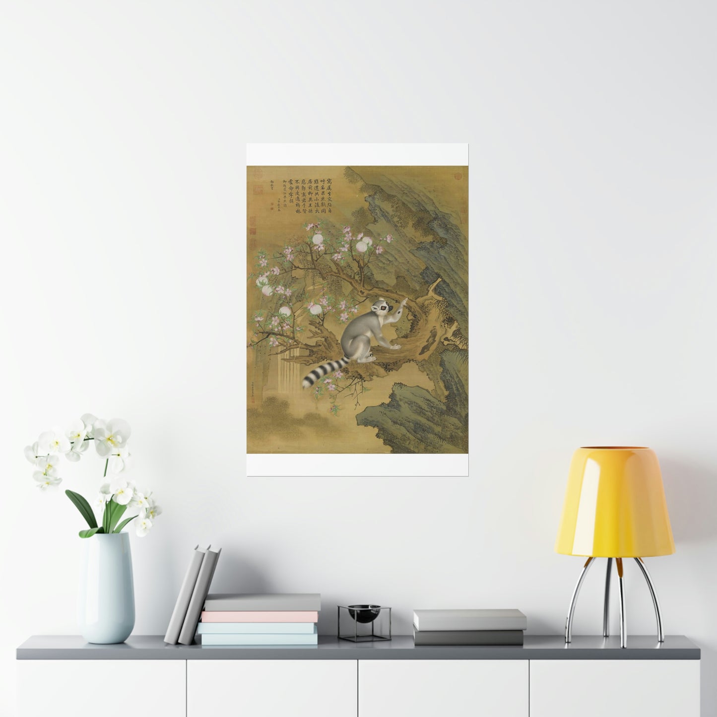 ODDONE Poster: "Cochin Lemur" Giuseppe Castiglione (Jesuit painter 1688-1766) Chinese Palace Painting