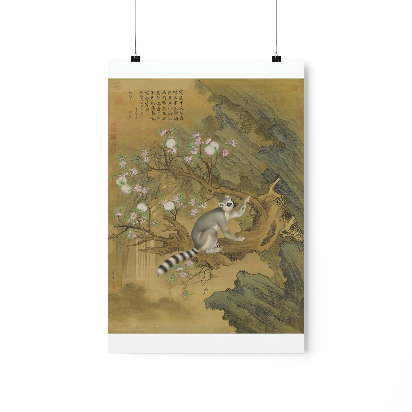 ODDONE Poster: "Cochin Lemur" Giuseppe Castiglione (Jesuit painter 1688-1766) Chinese Palace Painting