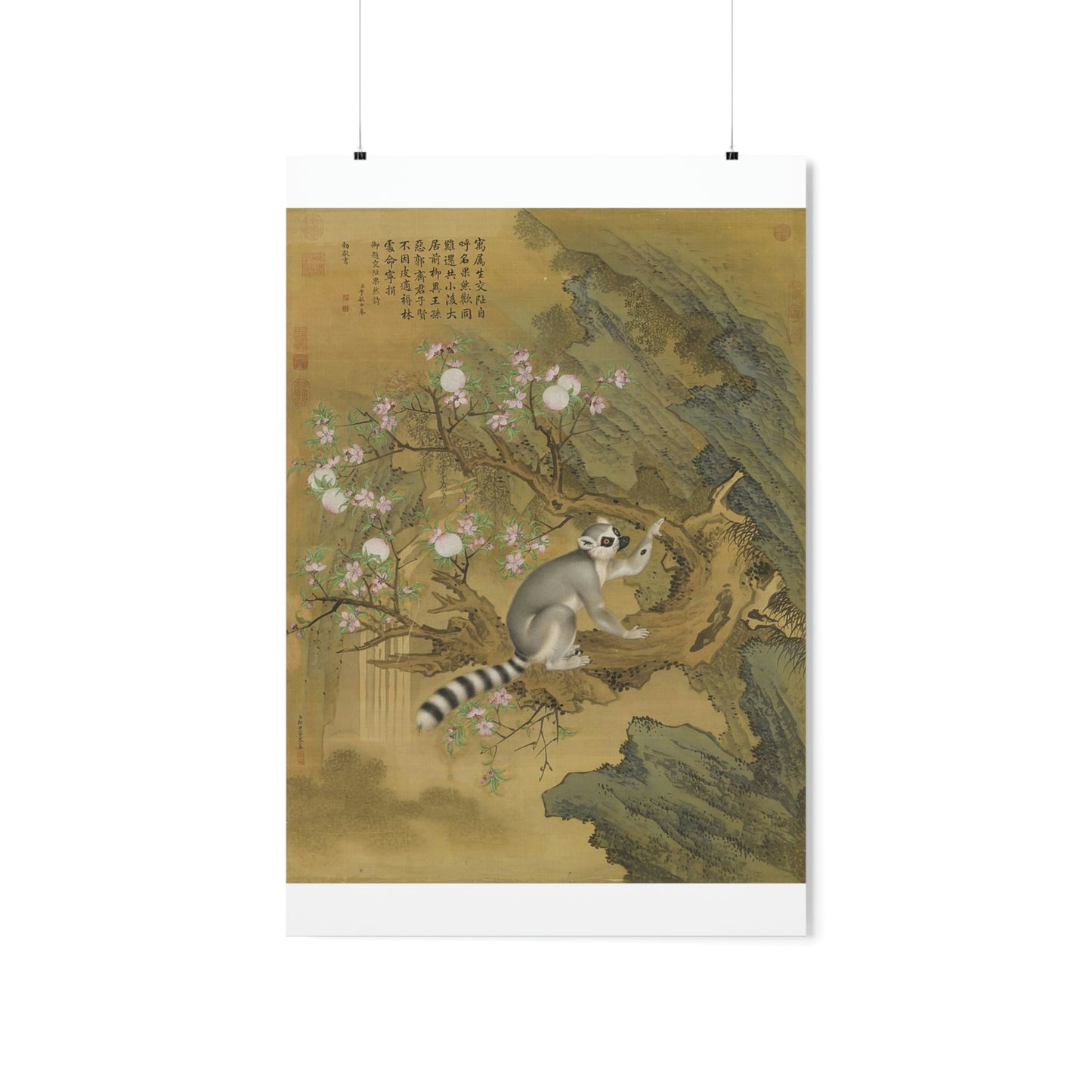 ODDONE Poster: "Cochin Lemur" Giuseppe Castiglione (Jesuit painter 1688-1766) Chinese Palace Painting