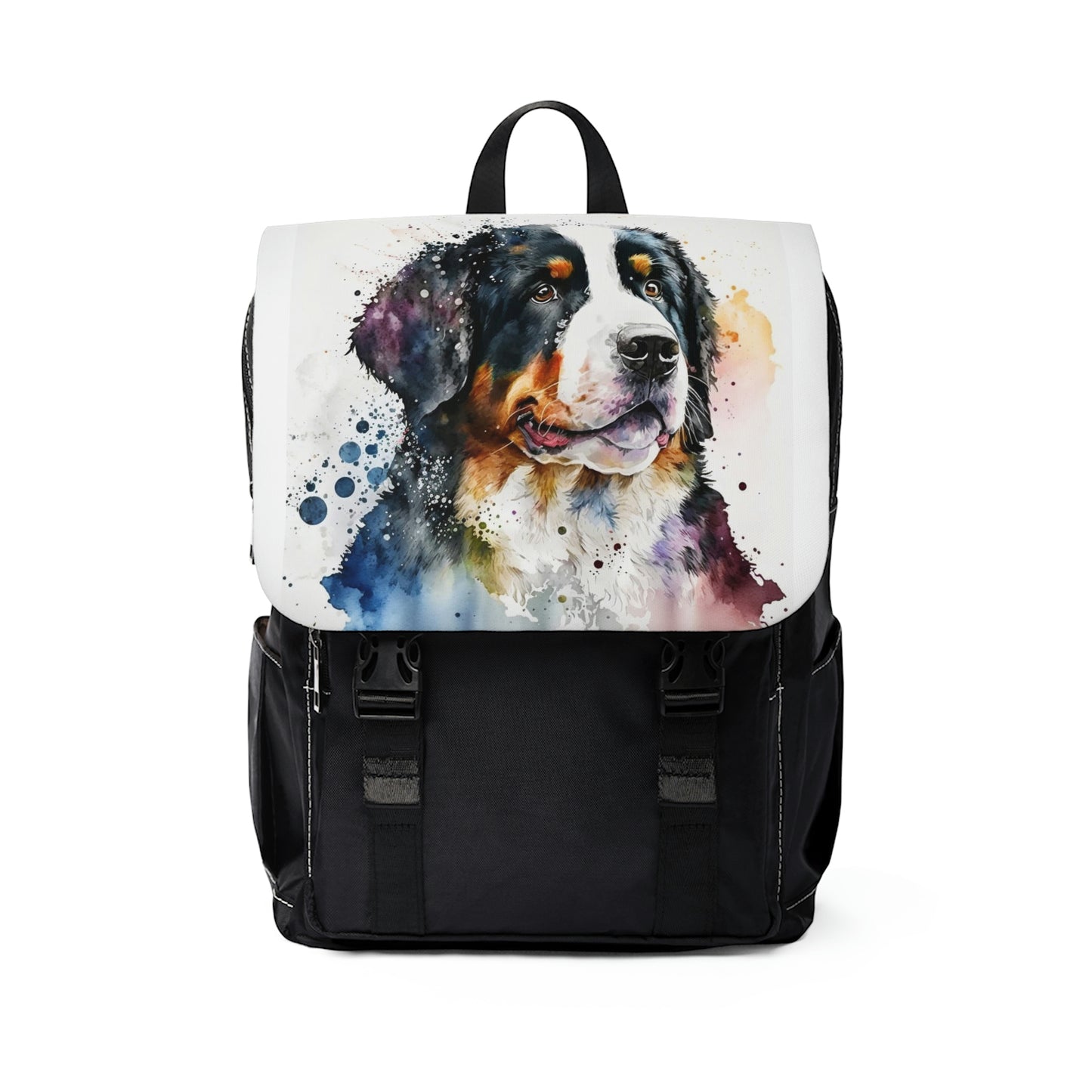 Bernese Mountain Dog| Dog Portrait Oxford canvas Backpack|Watercolor Animal Collection|Family Pet Creative Souvenir|A Variety of Dogs Breeds