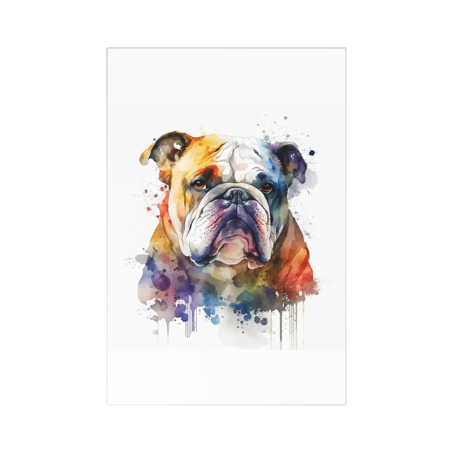 Bulldog 7-piece postcard set|Dog Portrait| Watercolor animal collection| Family Pet Creative Souvenir