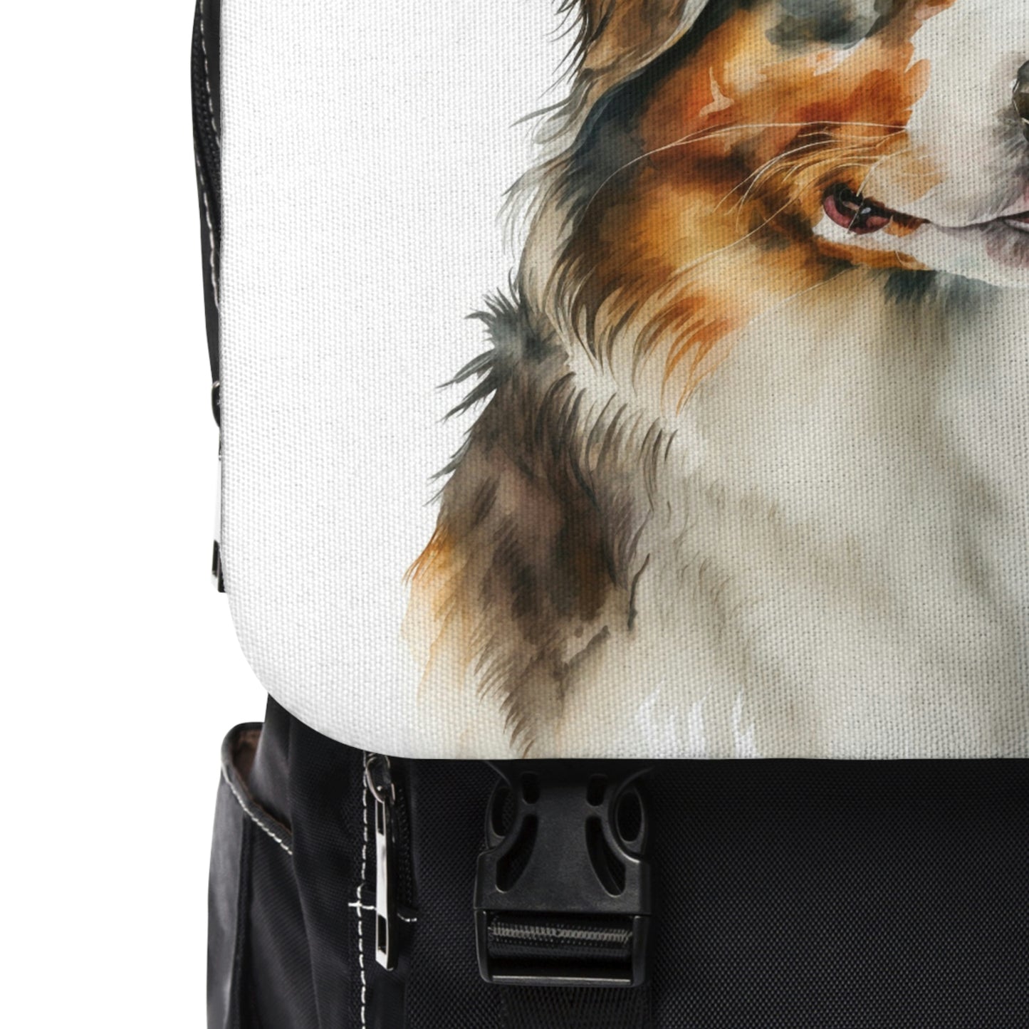 Australian Shepherd | Dog Portrait Oxford canvas Backpack|Watercolor Animal Collection|Family Pet Creative Souvenir|A Variety of Dogs Breeds