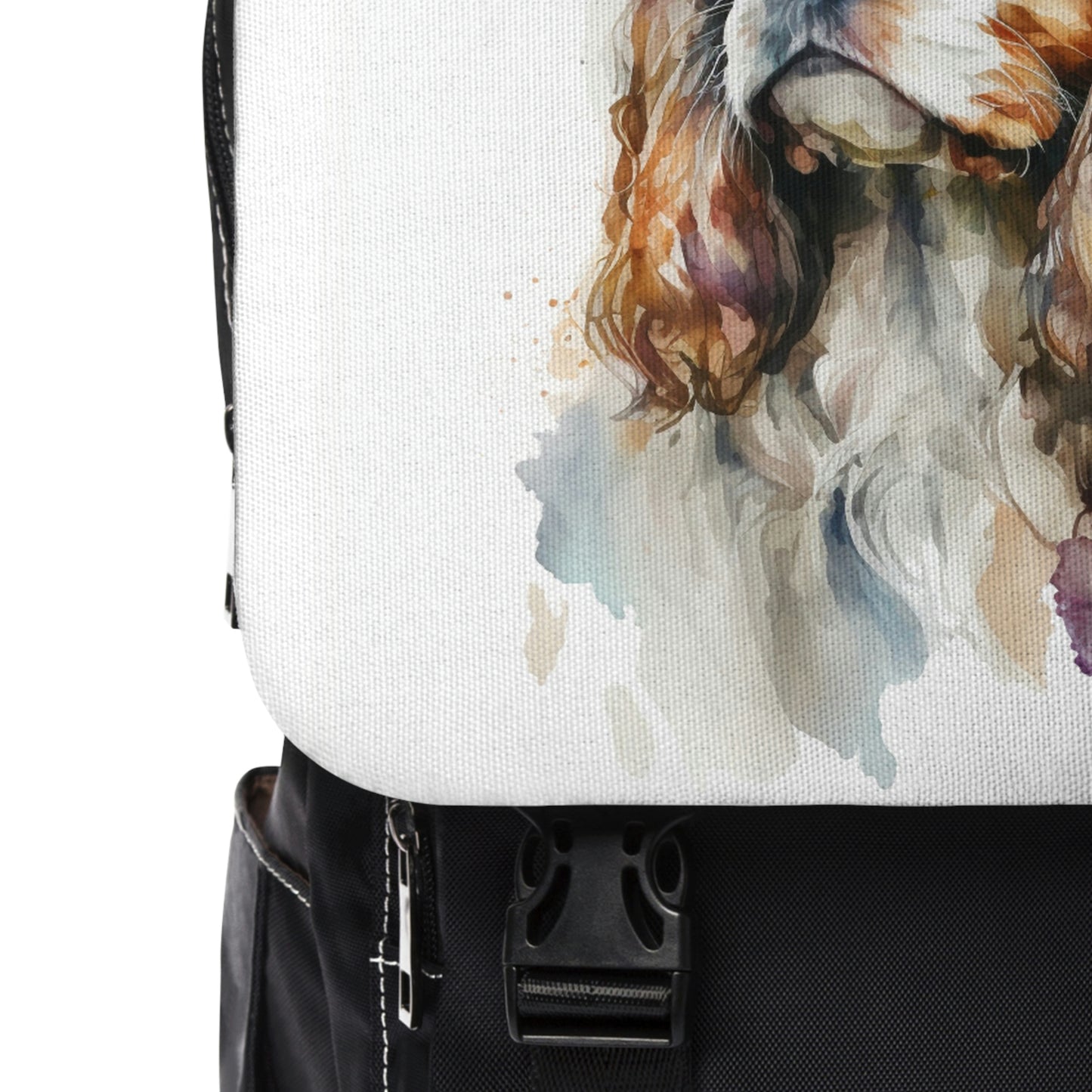 Cavalier King Charles Spaniel| Dog Portrait Oxford canvas Backpack|WatercolorAnimalCollection|PetCreativeSouvenir|USMostPopularDogBreed