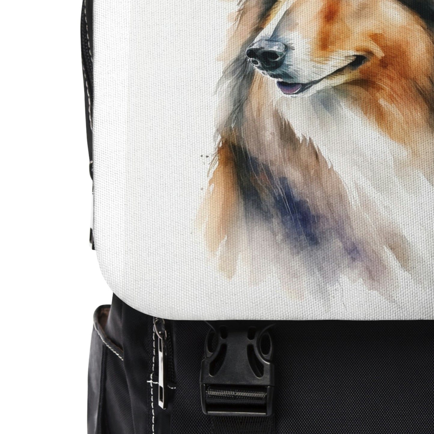 Shetland Sheepdog | Dog Portrait Oxford canvas Backpack | Watercolor Animal Collection|Family Pet Creative Souvenir|A Variety of Dogs Breeds