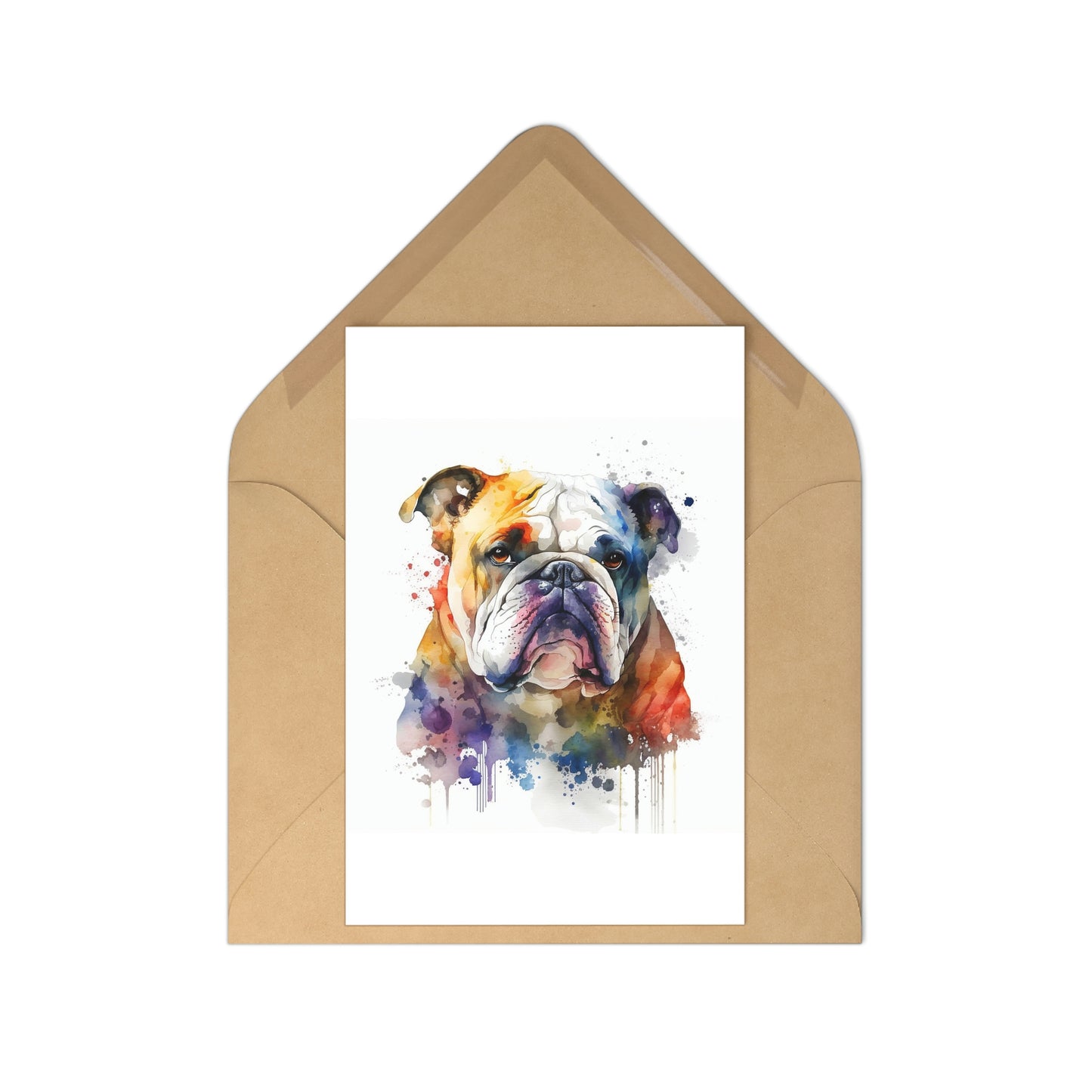 Bulldog 7-piece postcard set|Dog Portrait| Watercolor animal collection| Family Pet Creative Souvenir