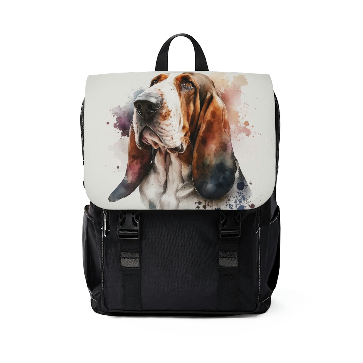 Basset Hound| Dog Portrait Oxford canvas Backpack | Watercolor Animal Collection|Family Pet Creative Souvenir|USA Most Popular Dog Breed