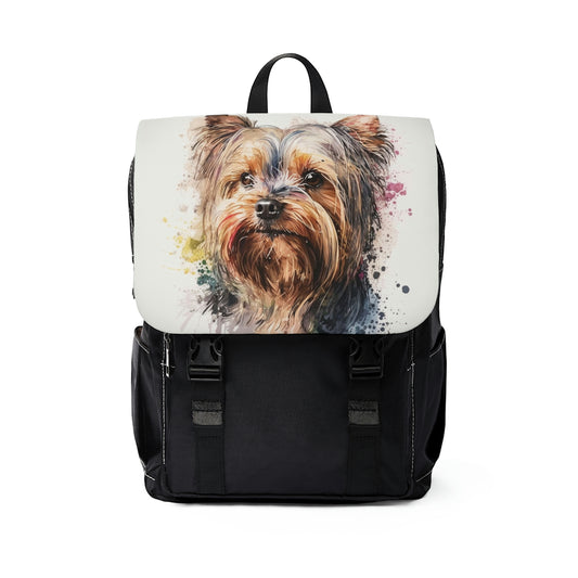 Yorkshire Terrier| Dog Portrait Oxford canvas Backpack|Watercolor Animal Collection|Family Pet Creative Souvenir|USA Most Popular Dog Breed