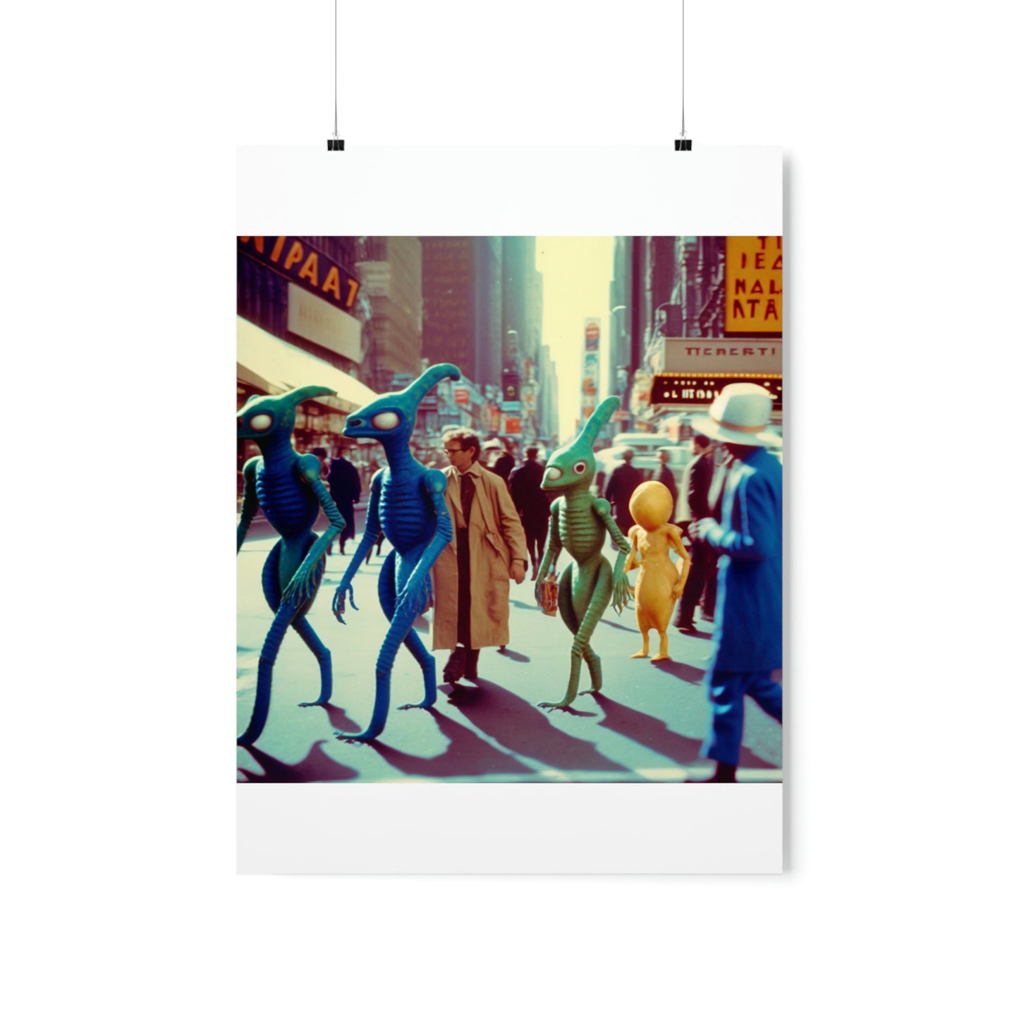 ODDONE Posters <Outer Space Parade Among Aliens in New York City during the 1950s>  No. 3 Colored Premium Matte Vertical Posters