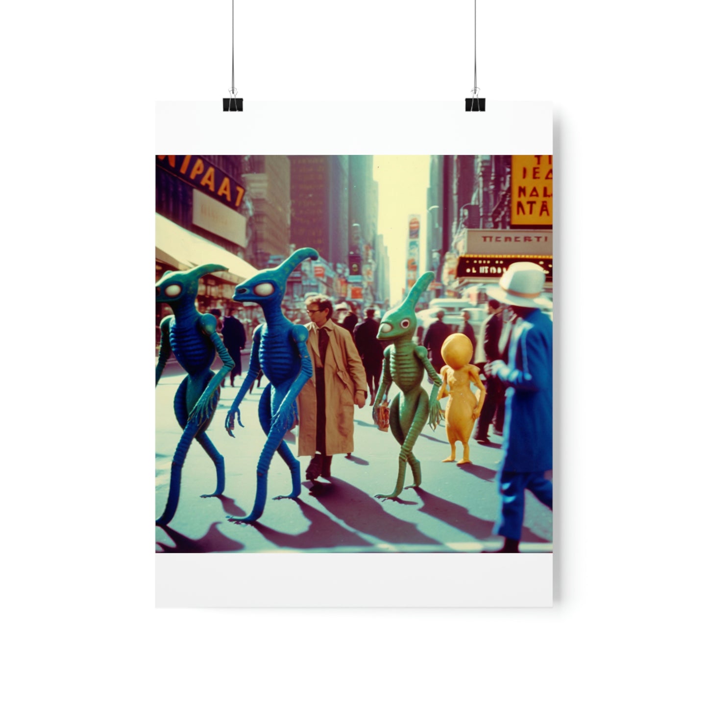 ODDONE Posters <Outer Space Parade Among Aliens in New York City during the 1950s>  No. 3 Colored Premium Matte Vertical Posters