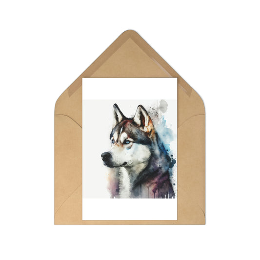 Siberian Husky 7-piece postcard set|Dog Portrait| Watercolor animal collection| Family Pet Creative Souvenir