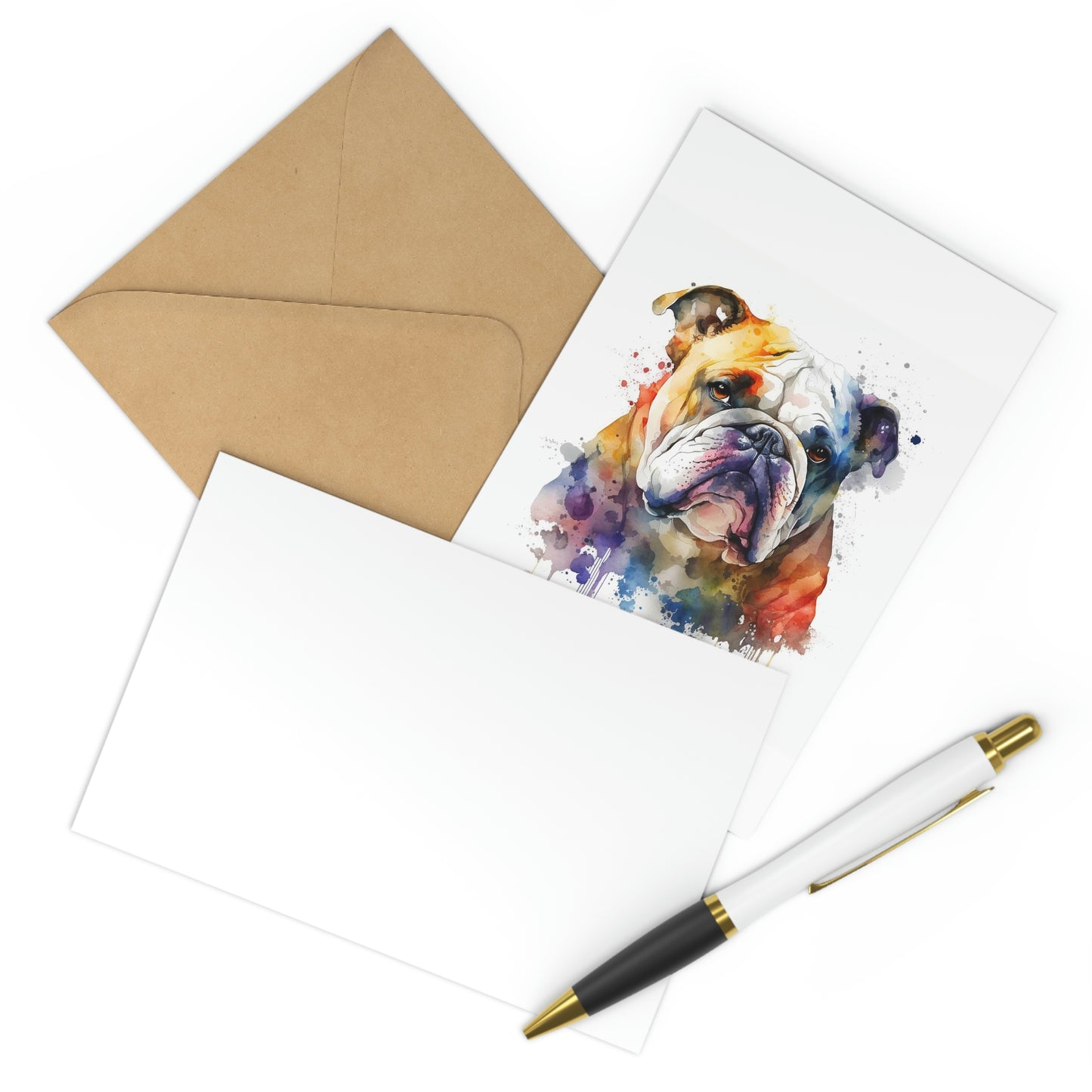 Bulldog 7-piece postcard set|Dog Portrait| Watercolor animal collection| Family Pet Creative Souvenir