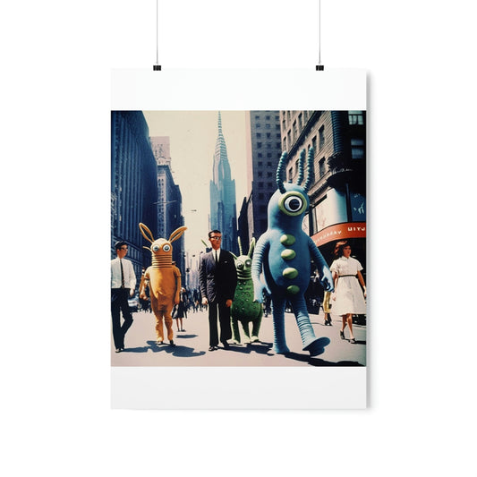 ODDONE Posters <Outer Space Parade in New York City during the 1950s>  No. 2 Color Premium Matte Vertical Posters