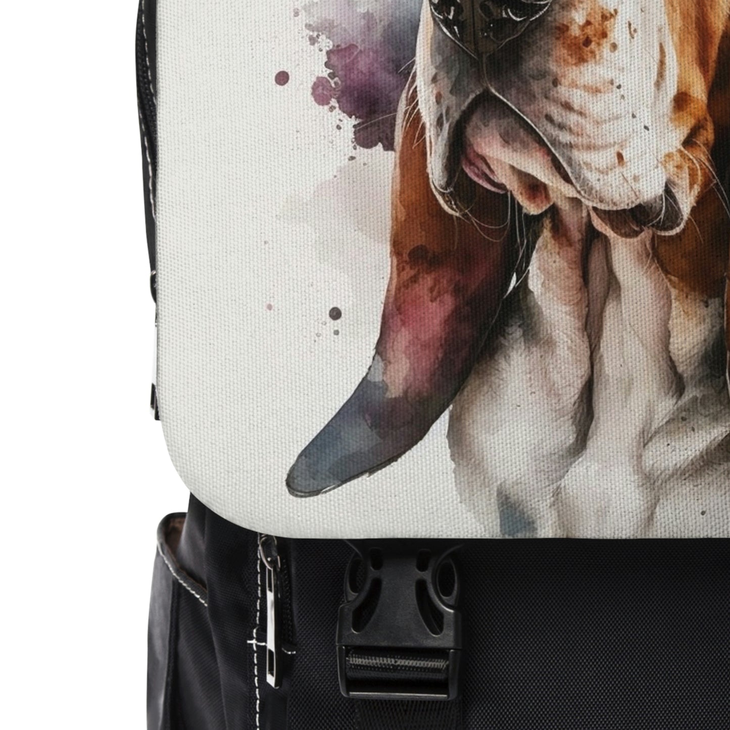 Basset Hound| Dog Portrait Oxford canvas Backpack | Watercolor Animal Collection|Family Pet Creative Souvenir|USA Most Popular Dog Breed