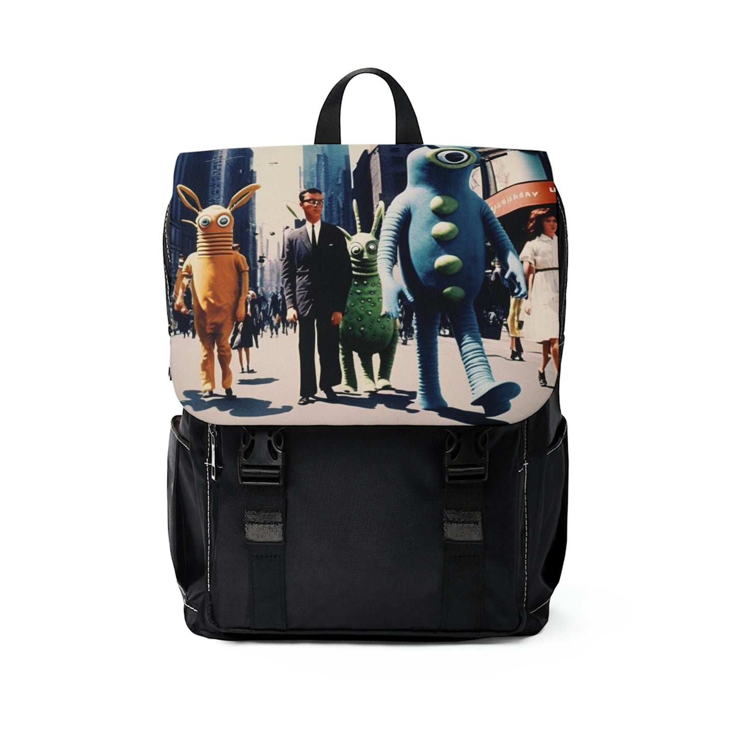 Oxford Canva Backpack <Outer Space Parade in New York City during the 1950s> No. 2 Casual Shoulder Backpack ODDONE