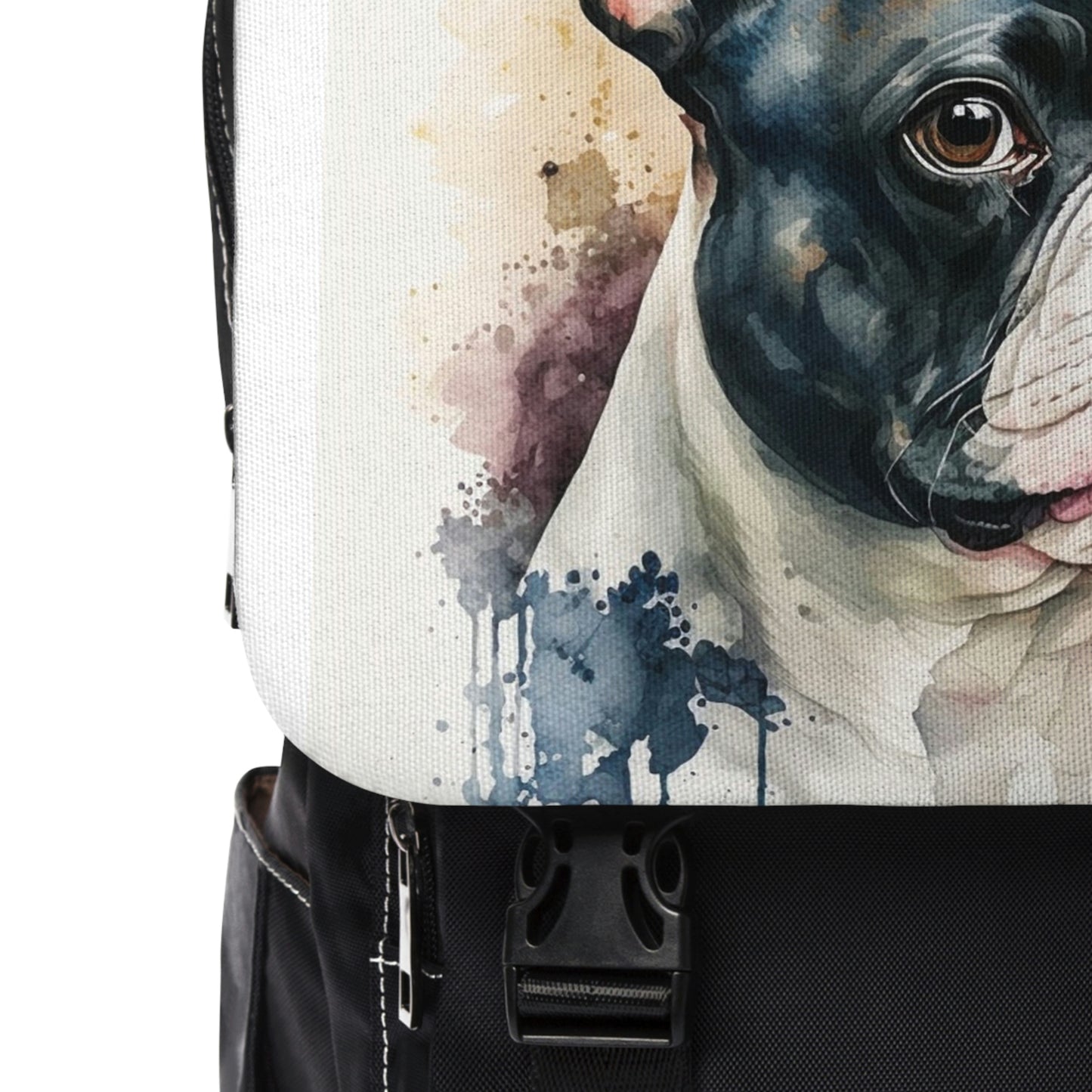 Boston Terrier| Dog Portrait Oxford canvas Backpack | Watercolor Animal Collection|Family Pet Creative Souvenir|USA Most Popular Dog Breed