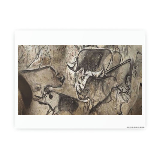 ODDONE Poster "Rhino: Chauvet-Pont-d'Arc Cave" Grotte Chauvet-Pont d'Arc Paleolithic Europe Circa 32000 to 30000 Bce Rock Painting