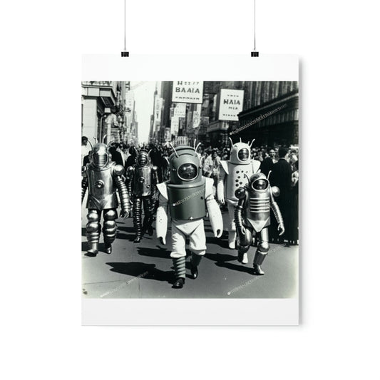 ODDONE Posters <Outer Space Parade in New York City during the 1950s>  No. 1 Black and White Premium Matte Vertical Posters