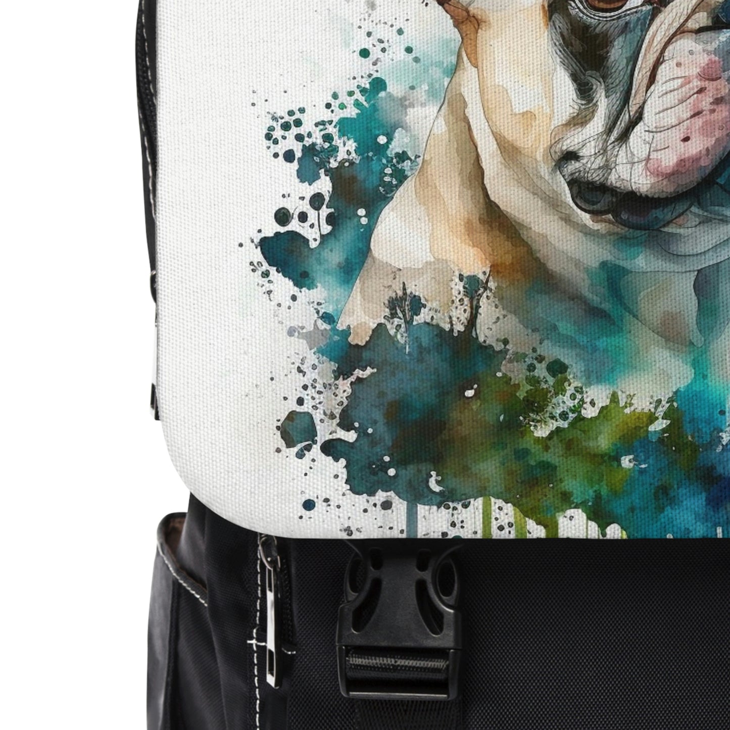 French Bulldog | Dog Portrait Oxford canvas Backpack | Watercolor Animal Collection|Family Pet Creative Souvenir|A Variety of Dogs Breeds