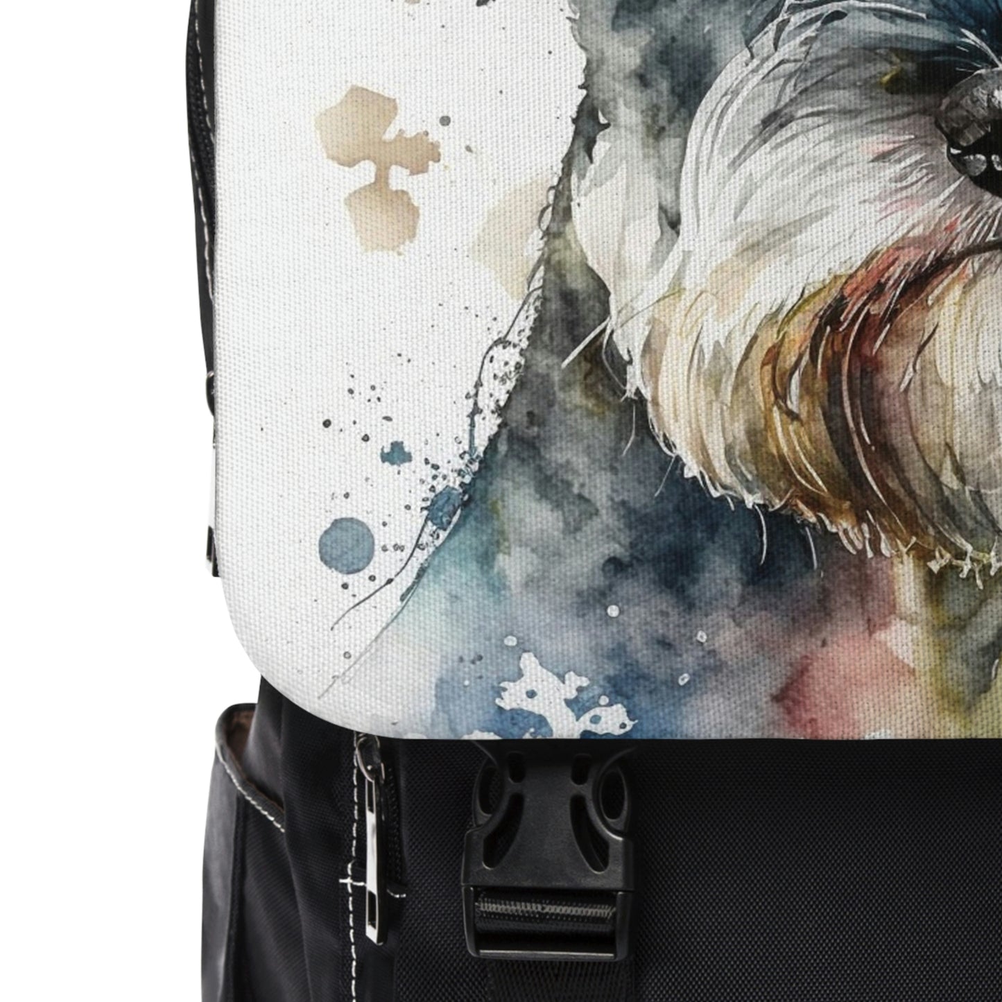 Miniature Schnauzer| Dog Portrait Oxford canvas Backpack|Watercolor Animal Collection|Family Pet Creative Souvenir|A Variety of Dogs Breeds