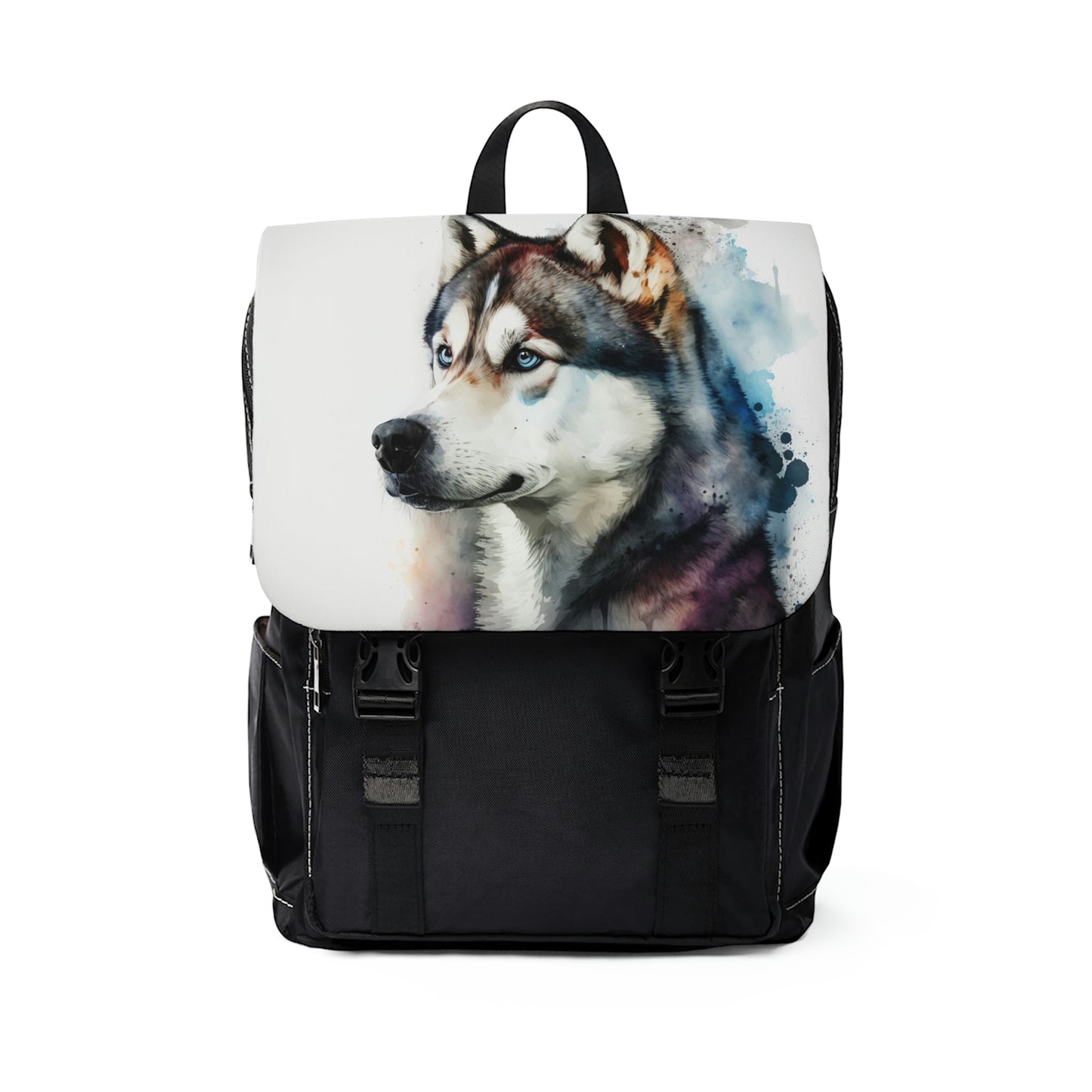 Siberian Husky| Dog Portrait Oxford canvas Backpack | Watercolor Animal Collection|Family Pet Creative Souvenir|A Variety of Dogs Breeds