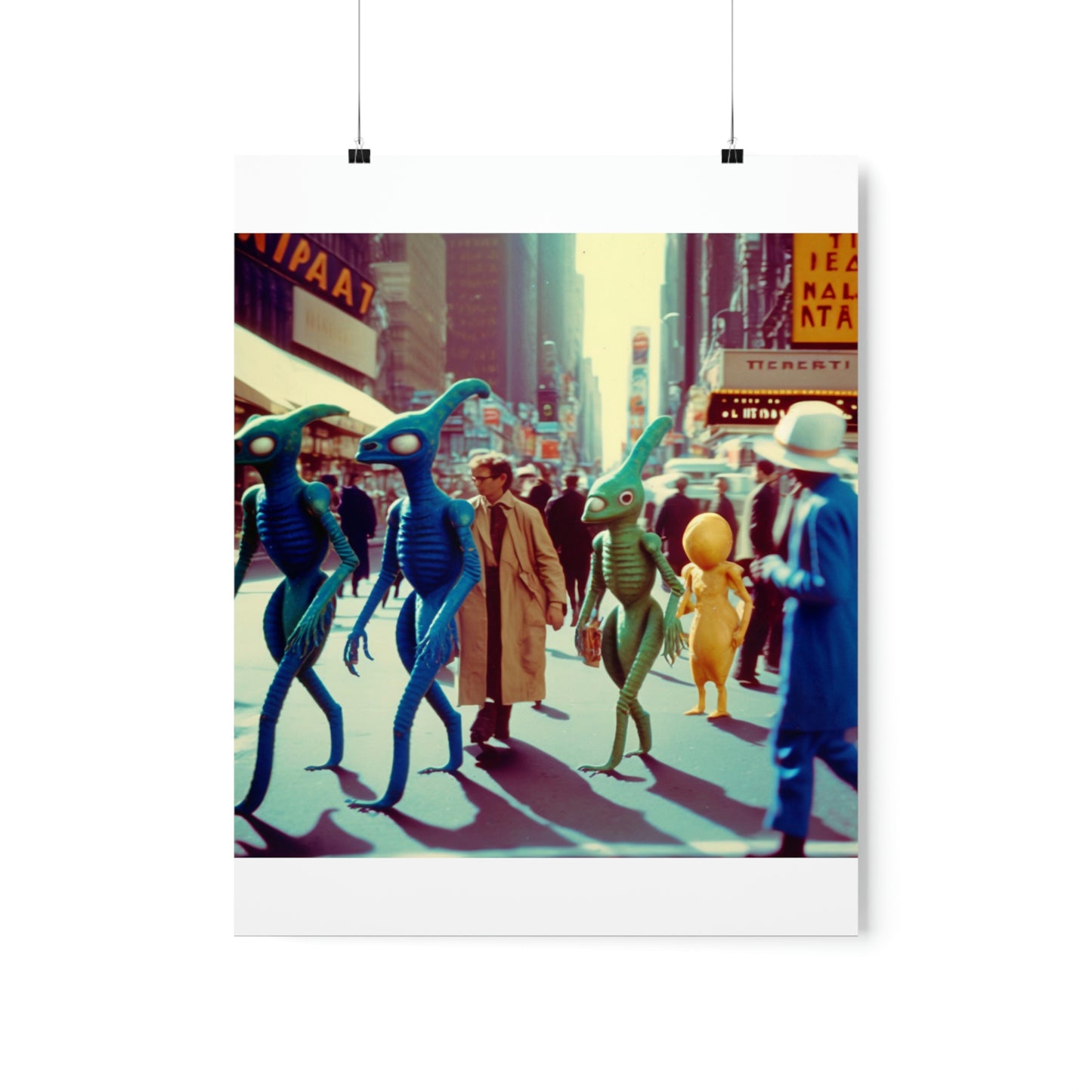 ODDONE Posters <Outer Space Parade Among Aliens in New York City during the 1950s>  No. 3 Colored Premium Matte Vertical Posters