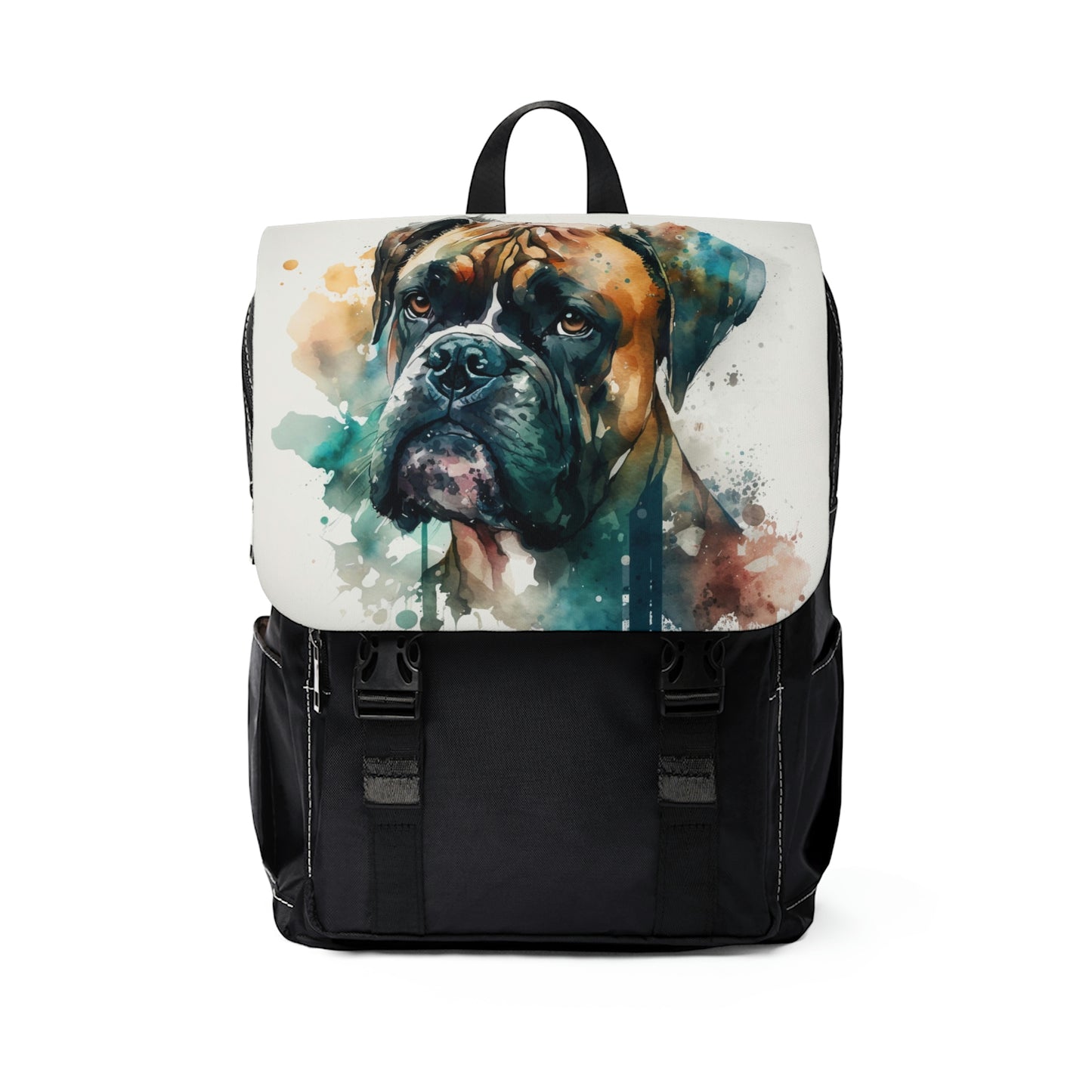 Boxer Dog| Dog Portrait Oxford canvas Backpack | Watercolor Animal Collection|Family Pet Creative Souvenir|USA Most Popular Dog Breed